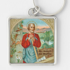Sint-Joseph the Worker (BK 31) Square Metal Sleutelhanger