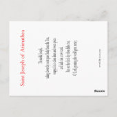Sint-Joseph van Arimathea Prayer Card Briefkaart (Achterkant)