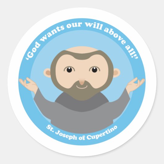 Sint-Joseph van Cupertino Ronde Sticker (Voorkant)