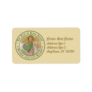 Sint-Joseph van een "Pilgrimage Card" (Detail; B 0 Etiket