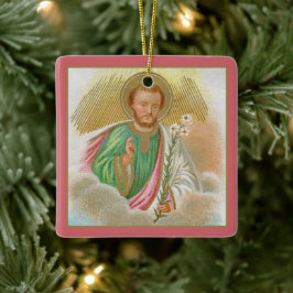 Sint-Joseph van een "Pilgrimage Card" (Detail; B 0 Keramisch Ornament