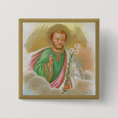 Sint-Joseph van een "Pilgrimage Card" (Detail; B 0 Vierkante Button 5,1 Cm (Voorkant)