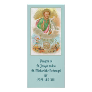 Sint-Joseph van een "Pilgrimage Card" met gebeden Reclamekaart