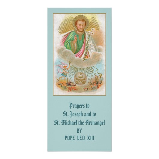 Sint-Joseph van een "Pilgrimage Card" met gebeden Reclamekaart (Voorkant)
