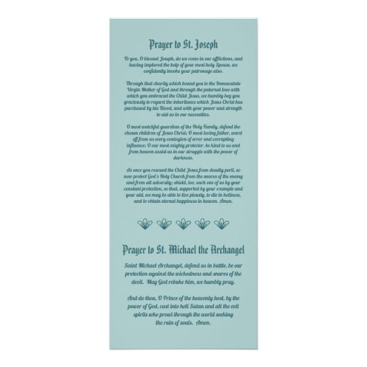 Sint-Joseph van een "Pilgrimage Card" met gebeden Reclamekaart (Achterkant)