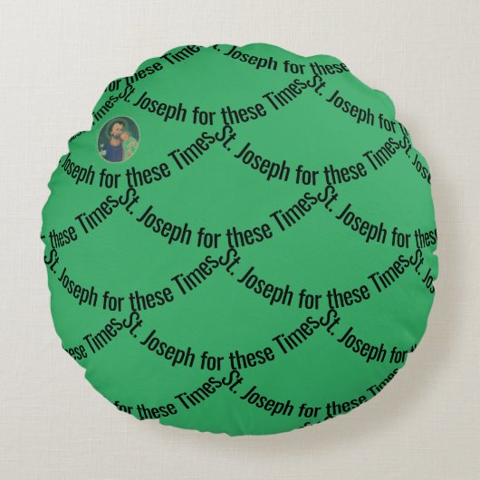 Sint Joseph voor deze Times Rond Kussen (Voorkant)
