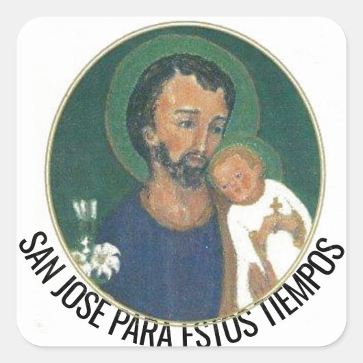 Sint-Joseph voor deze Times SQUARE STICKER (Voorkant)