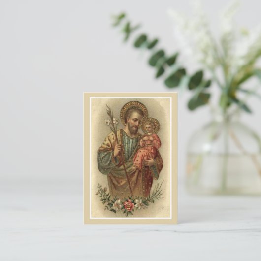Sint-Joseph Wedding Favor Prayer Kaart Religieuze Visitekaartje (Staand voorkant)