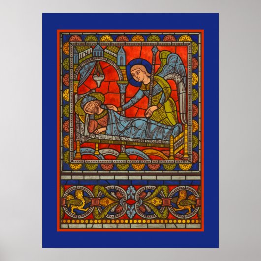Sint-Joseph's Dream Glas in lood Chartres Window Poster (Voorkant)