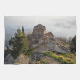 Sint-Jovan-kerk op het meer van Ohrid, Macedonië Theedoek