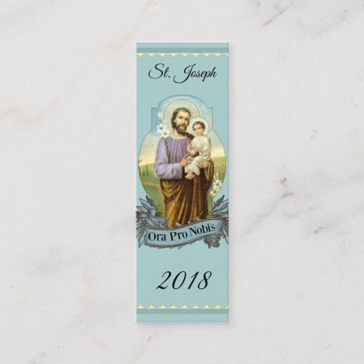 Sint-Jozef Altar Feast Day Heilige Kaart Favor Mini Visitekaartje (Voorkant)