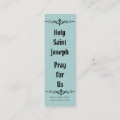 Sint-Jozef Altar Feast Day Heilige Kaart Favor Mini Visitekaartje (Achterkant)