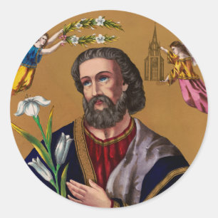 Sint-Jozef beschermer van de Heilige Familie Ronde Sticker