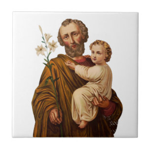 Sint-Jozef beschermer van de Heilige Familie Tegeltje
