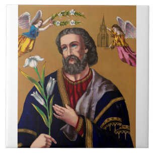 Sint-Jozef beschermer van de Heilige Familie Tegeltje