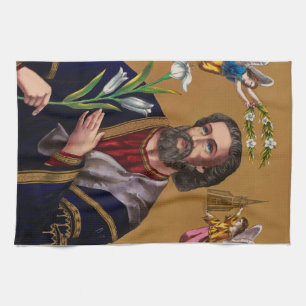 Sint Jozef beschermer van de Heilige Familie Theedoek