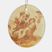 Sint-Jozef bewondert het Christus Kind (pen, inkt, Keramisch Ornament (Links)