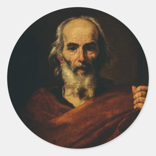 Sint-Jozef door Jusepe de Ribera Ronde Sticker (Voorkant)