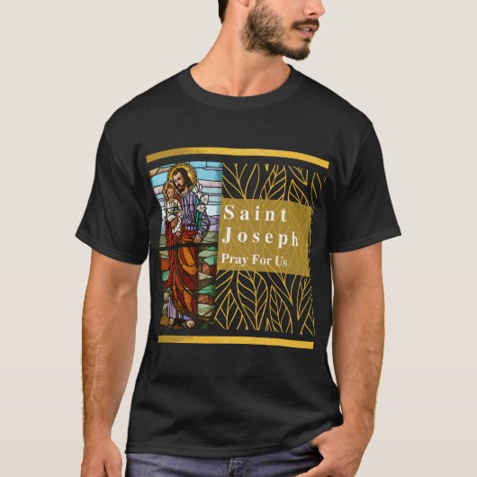 Sint-Jozef en Baby Jesus Saint Joseph katholiek T-shirt (Voorkant)