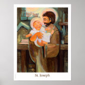 Sint-Jozef en Baby Jezus poster (Voorkant)