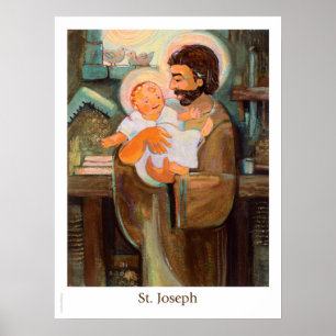 Sint-Jozef en Baby Jezus poster
