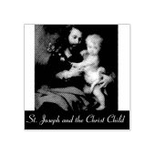 Sint Jozef en het Christuskind Rubberstempel (Afrduk)