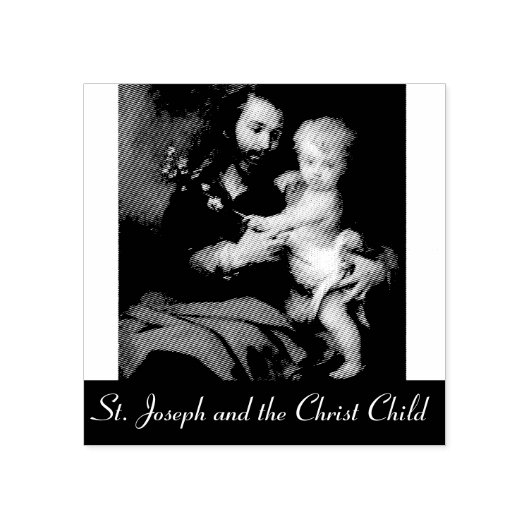 Sint Jozef en het Christuskind Rubberstempel (Afrduk)