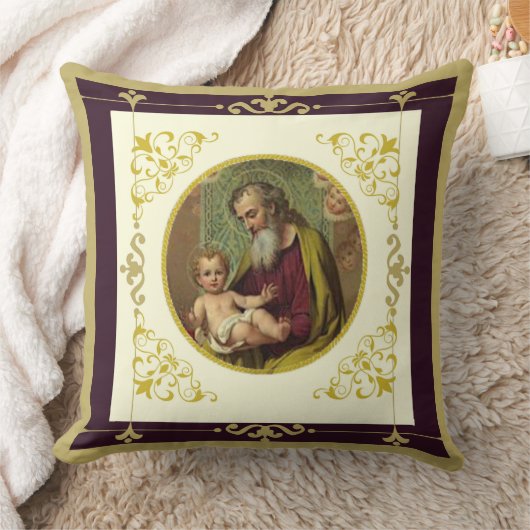 Sint-Jozef en het kind Jezus Katholiek Kussen (Deken)