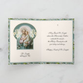 Sint-Jozef Feest Jezus Bloemstuk Religieus Vintage Kaart (Binnen)