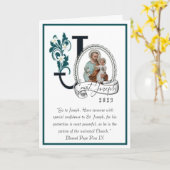 Sint-Jozef Feest Jezus Religieus Gebed Kaart (Gele Bloem)