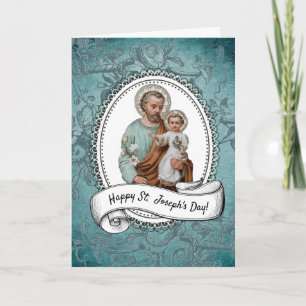Sint-Jozef Feest Jezus Religieus Gebed Kaart