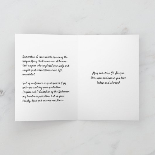 Sint-Jozef Feest Jezus Religieus Gebed Kaart (Binnen)