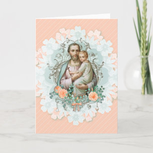 Sint-Jozef Jezus Religieuze Florale  kaart