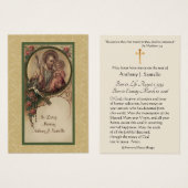 Sint-Jozef-katholieke begrafenisherdenkingsplechti Visitekaartje (Voorkant /achterkant)