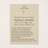 Sint-Jozef-katholieke begrafenisherdenkingsplechti Visitekaartje (Achterkant)