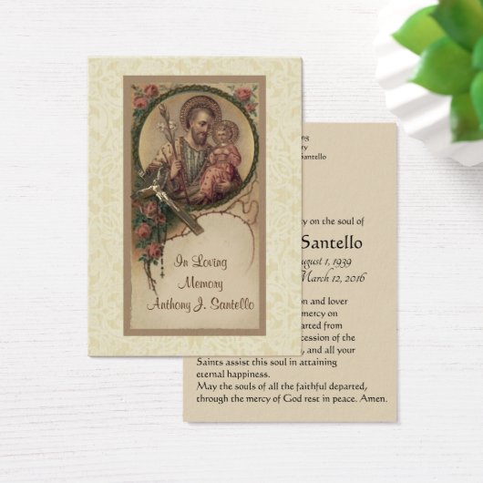 Sint-Jozef-katholieke begrafenisherdenkingsplechti Visitekaartje (Bureau)