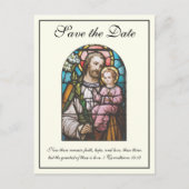 Sint-Jozef-katholieke bruiloft bespaart de datum Aankondigingskaart (Voorkant)