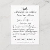 Sint-Jozef-katholieke bruiloft voor de Heilige Kaa Visitekaartje (Achterkant)