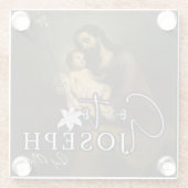 Sint-Jozef-katholieke gebeden Religieuze Glazen Onderzetter (Achterkant)