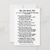 Sint-Jozef-katholieke gebedster Hymn Religieuze (Achterkant)