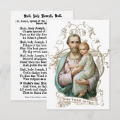 Sint-Jozef-katholieke gebedster Hymn Religieuze (Voorkant / Achterkant)