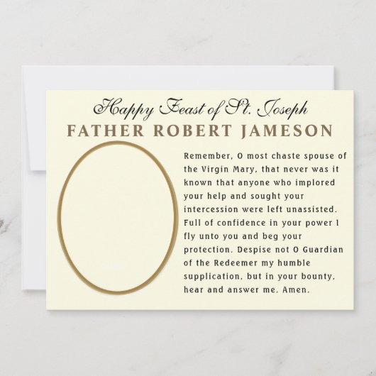 Sint-Jozef-katholieke Memorare Prayer Card Kaart (Voorkant)