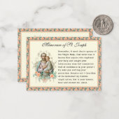 Sint-Jozef-katholieke Memorare Prayer Card Notitiekaartje (Voorkant / Achterkant in situ)