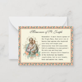 Sint-Jozef-katholieke Memorare Prayer Card Notitiekaartje