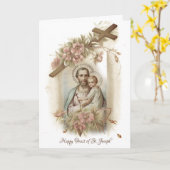 Sint-Jozef-Kind Jezus Feestdag Kaart (Gele Bloem)