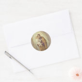 Sint Jozef, Kind Jezus, Lily  Ronde Sticker (Envelop)