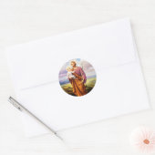 Sint-Jozef, Kind Jezus, Lily  Ronde Sticker (Envelop)