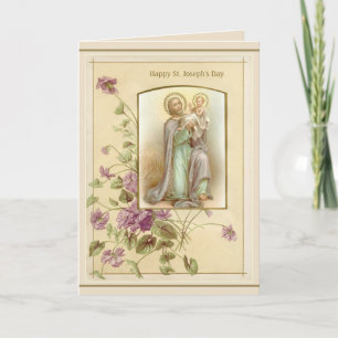 Sint-Jozef Kind Jezus Religieus Vintage Kaart