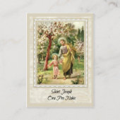 Sint-Jozef loopt met Jezus Memorare Heilige Kaart Visitekaartje (Voorkant)