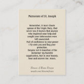 Sint-Jozef loopt met Jezus Memorare Heilige Kaart Visitekaartje (Achterkant)